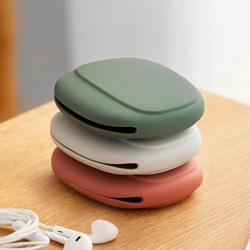 

Portable Data Cable Headphone Storage Box Simple Mobile Phone Data Cable Organizing Bag Silicone Storage Box Cute Coin Purse