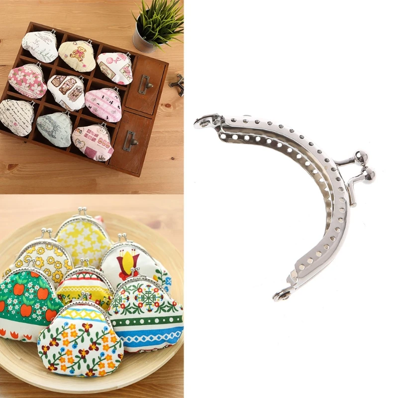 1PC Metal Frame Kiss Clasp Arch For Clutch Coin Purse Bag Silver Tone 6.5cm | Багаж и сумки