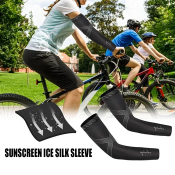 

Wheel Up Ice Silk Cycling Arm Sleeves Print Anti-UV Cooling Elbow Cover