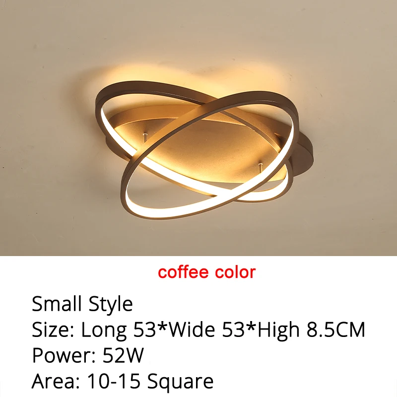 53cm 52W coffee Овальный светодиодный светильник-люстра s, светильник Plafonnier для гостиной, кухни, спальни, современный светильник, светильник с регулируемой яркостью - Цвет абажура: 53cm 52W coffee