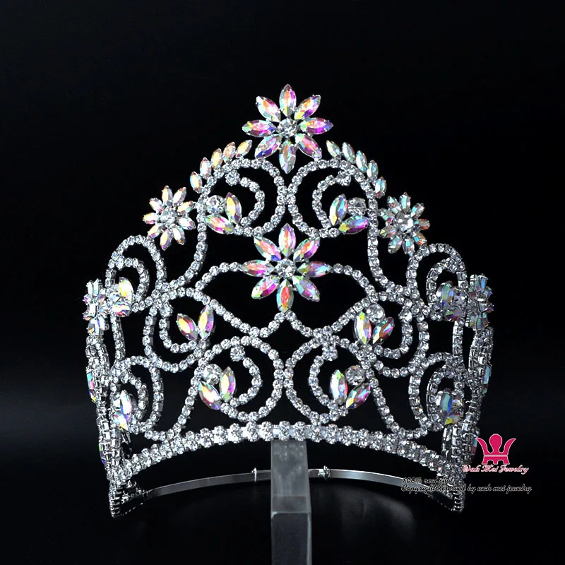 Gorgeous Queen Crown Crown Tiara Rhinestone Crystal Awards Ceremony Tiara Bride Hair Accessories Beauty Queen Crown MO246 trophy awards plastic gold plated replica team sport competition craft souvenirs party celebrations gifts 18cm 21cm 26cm