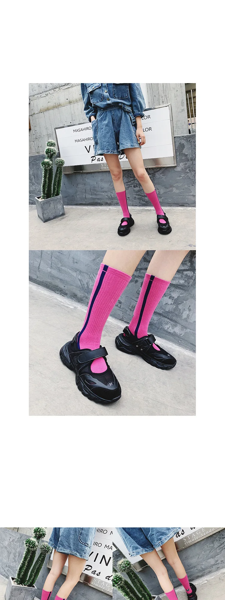 SP& CITY/Уникальные хлопковые носки с вышитыми бабочками; женские носки в полоску; трикотажные высокие носки контрастного цвета; носки для девочек в стиле Харадзюку