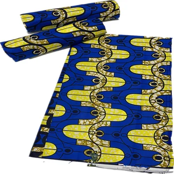 

2020 new Hot sale African wax fabric cotton material Nigerian ankara block prints wax batik dutch high quality sewing cloth
