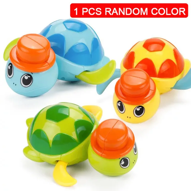 Одиночная милые Мультяшные морские животные Черепаха Классическая Детская игрушка для купания заводные на цепочке детские пляжные игрушки для купания - Цвет: 1PC  Random Color 12