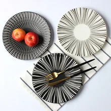 Керамическая печатная Западная тарелка, креативная тарелка для макаронных изделий, десертная тарелка, набор тарелок и тарелок для ресторана, десертный поднос, обеденные тарелки