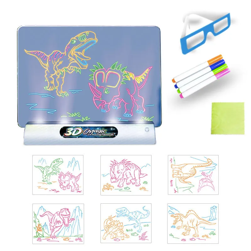 Magic Light Up Drawing Board for Kids -Ages 3 4 5 6 7 8 9 Magic Drawing  Light Pad for Kids Birthday Gifts ,with 36 LED Light Effects Glow in The  Dark