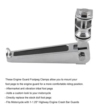 

2x Folding Highway Motorcycle Clamp On U-type Foot Pegs Clamps Kit Motorcycle Parts Fine Quality Aluminum Alloy Material