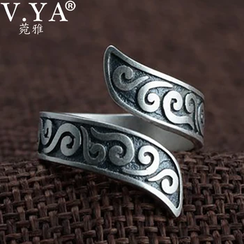 

V.YA 990 Pure Silver Lucky Cloud Open Rings for Women Gift Party Jewelry Accessories Vintage Fashion Ring Jewelry Anillos