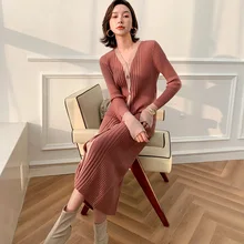 

FOR Women Long Maxi Sweater Cardigans 2020 New Autumn Female V-Neck Cashmere Knit Jacket Long Cardigan Slim Long Coat