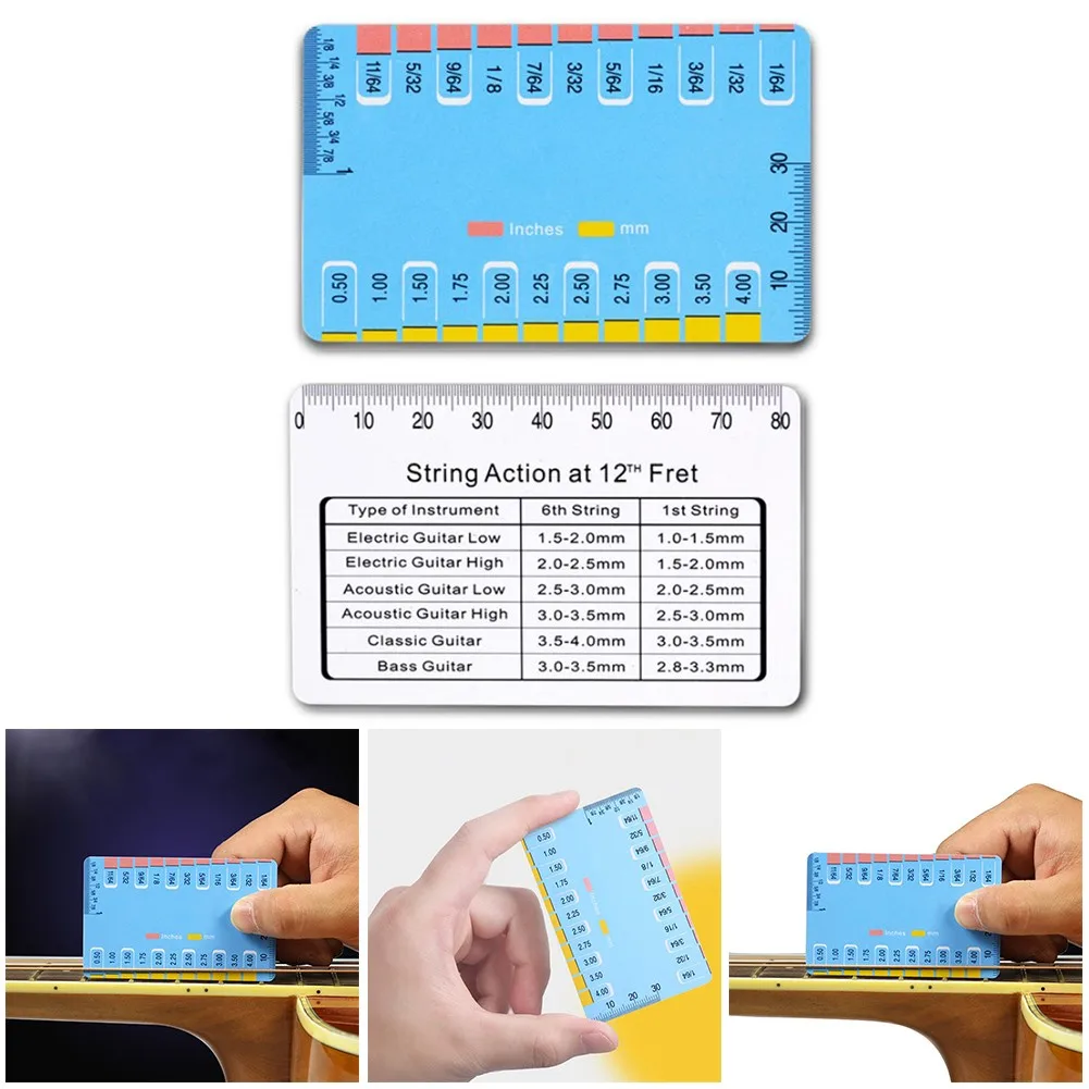 Guitar-String-Action-Gauge-Height-Ruler-Electric-Acoustic-Guitar-Double ...