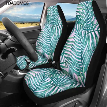 

TOADDMOS Tropical Plants Hawaii Palmtree Design Car Seat Covers Set of 2 Vehicle Seat Protector Car Mat Covers Auto Accessories