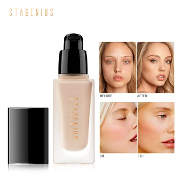 

STAGENIUS Liquid Foundation Matte Full Coverage Make Up Concealer Base Makeup Waterproof Sunscreen SPF30 Foundation