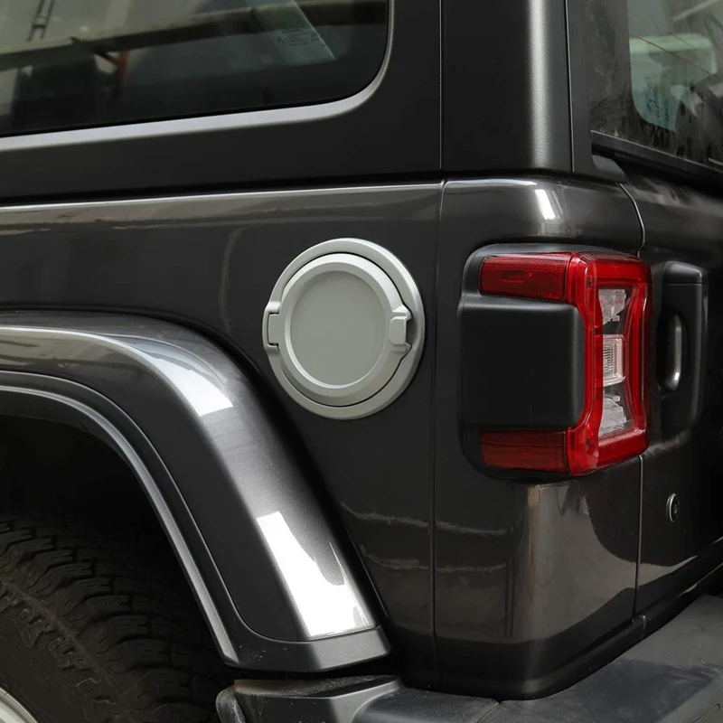 For JEEP Wrangler JL 18-19 4-Door 2-Door Car Gas Cap Cover Fuel Tank Cap Non-Locking Fuel Tank Door ABS+ Aluminum Alloy Constru