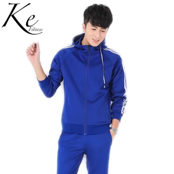 

KE Outdoor Men's sports and leisure suits spring autumn new running hooded cardigan jacket sweater tracksuit men sports set men