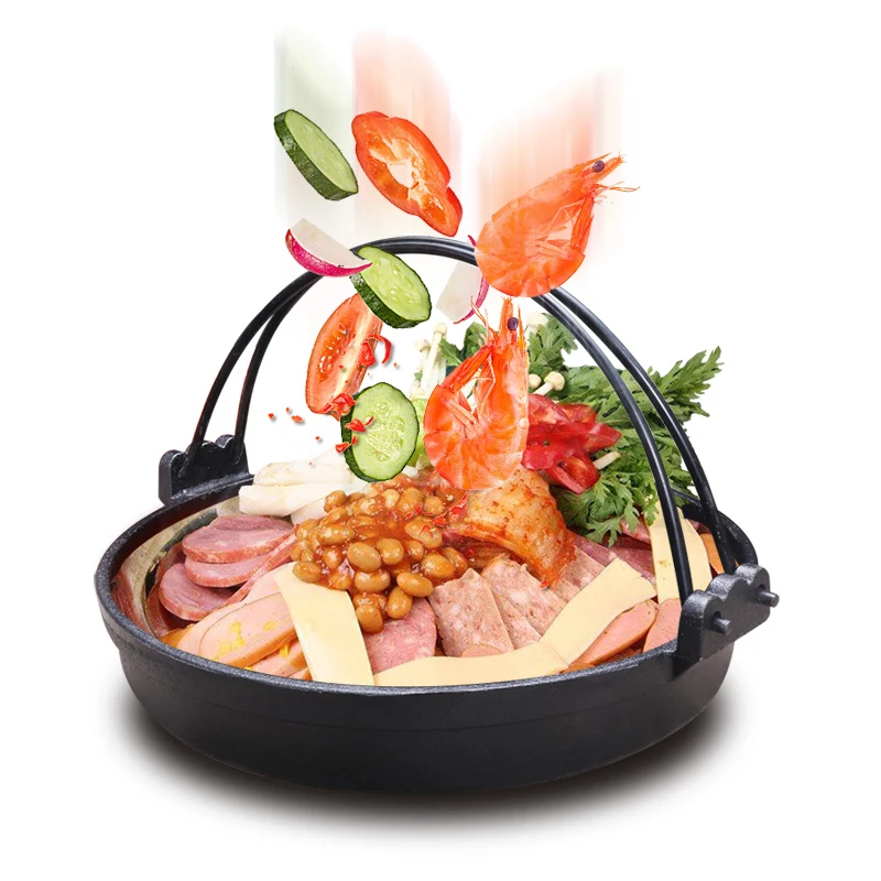 

Japanese Style Thickening Barbecue Frying Pan Sukiyaki Cast Iron Black Plate Pan Thermal Power General Purpose Stew Hot Pot