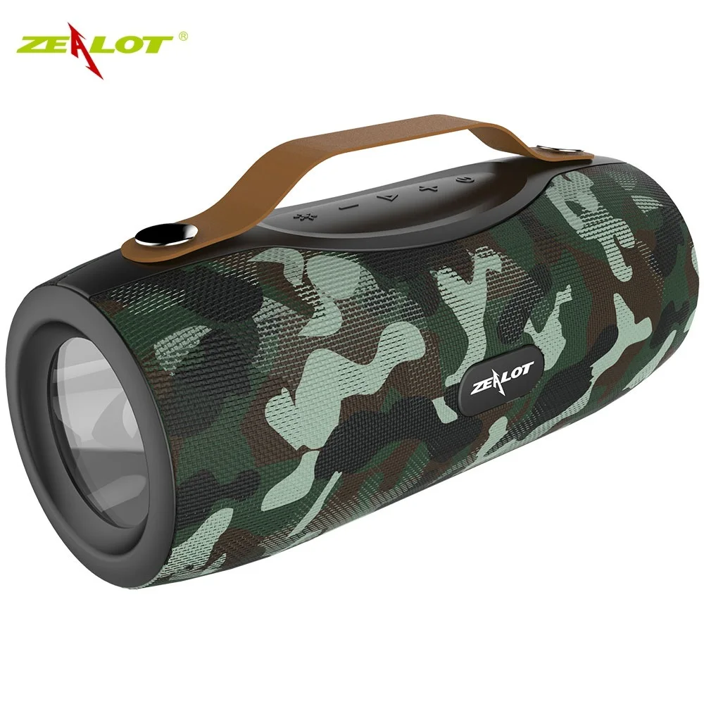 

NEW Zealot S29 Bluetooth Speaker with fm radio Portable Wireless Speaker Power Bank+Flashlight,Support TF card,usb Pen Drive