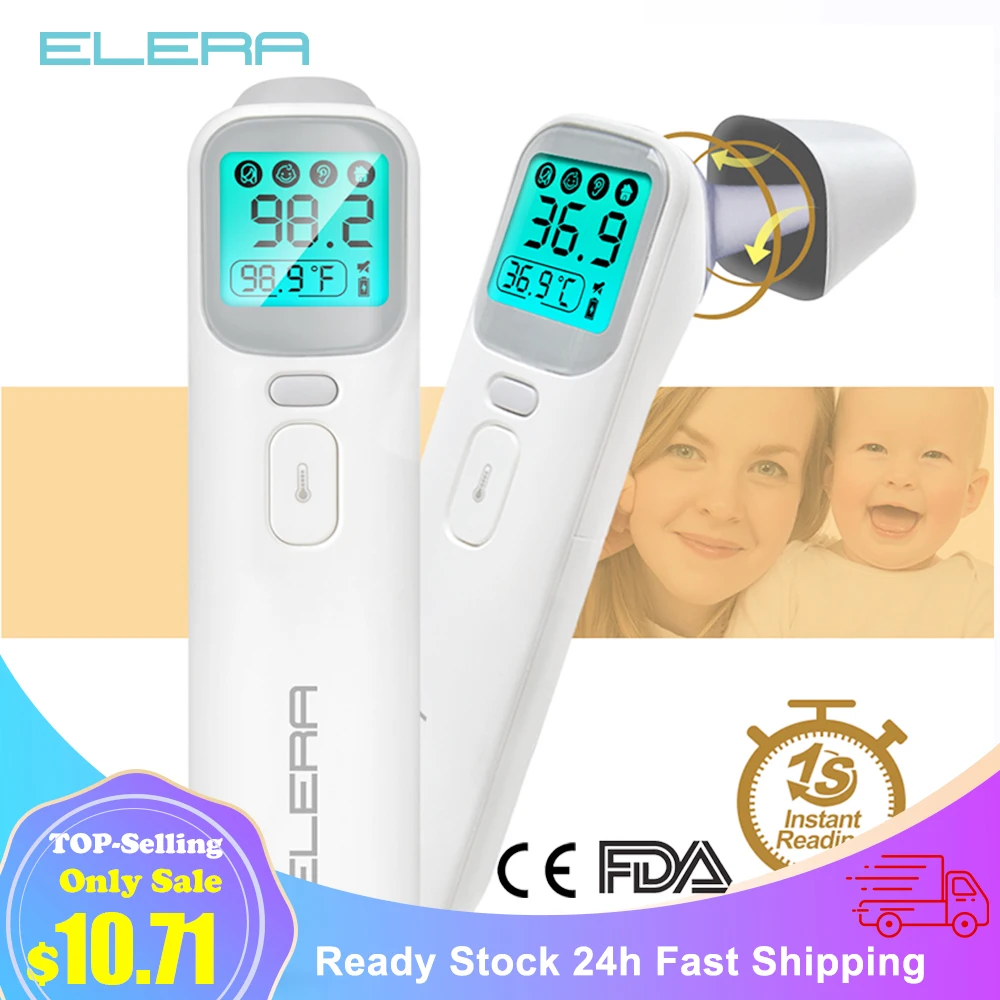 Elera Ear Thermometer for Kids, Baby Thermometer with Forehead and Ear Mode  for Adults, Infant, Kids and Toddler, Touchless and 1 Second Reading with