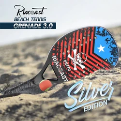 Riacoast Raquete Beach Tennis Grit Mat Face Soft EVA Memory Foam Core Full Carbono Red Ghost Head Racket