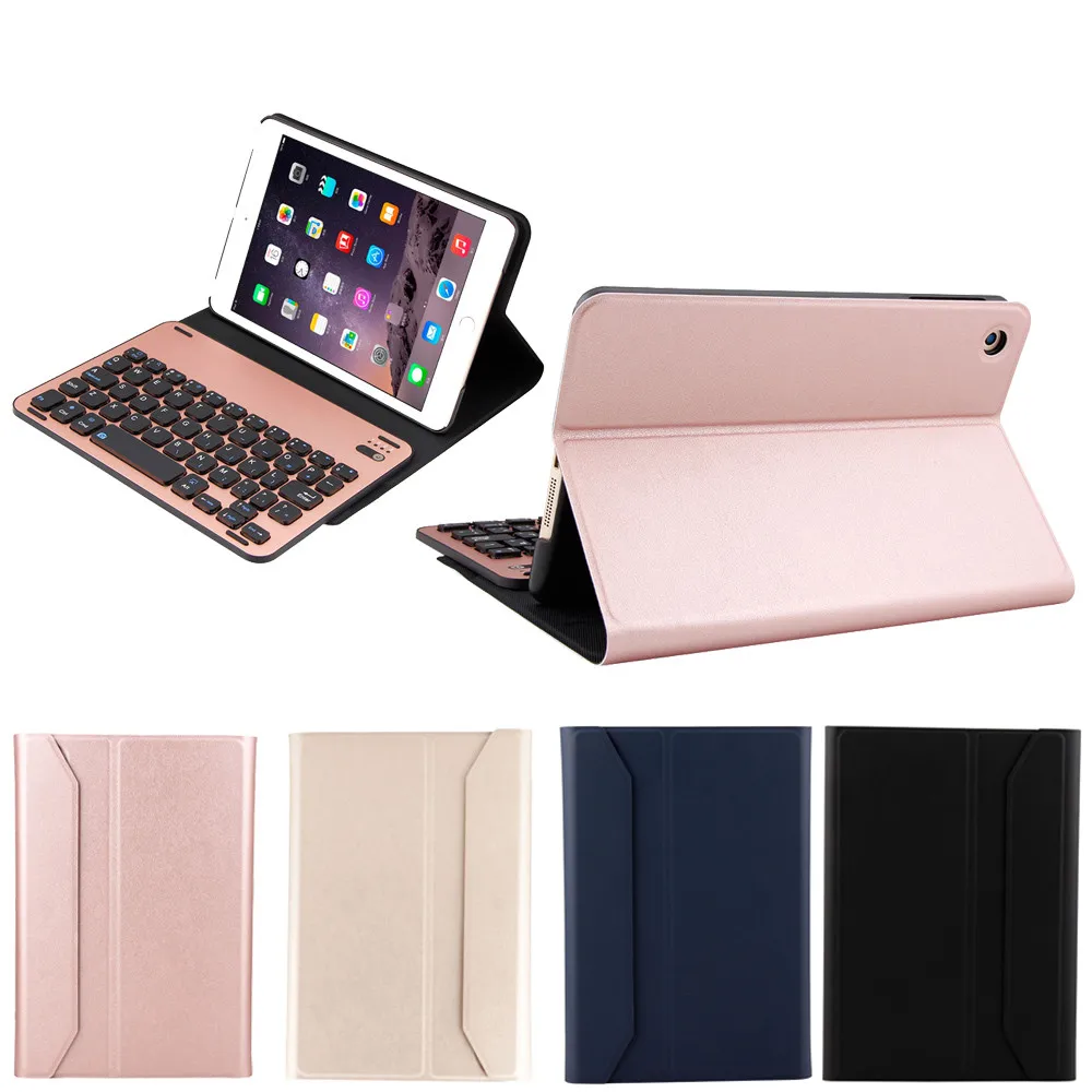 Клавиатура для ipad mini1/2/3 ультра алюминиевая Bluetooth клавиатура с кожаный чехол ПК Bluetooth клавиатура чехол