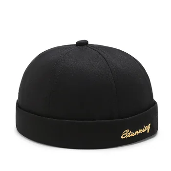 

Spring and summer new casual landlord hat street melon skin tide hats without brim retro hip hop cap men and women universal cap