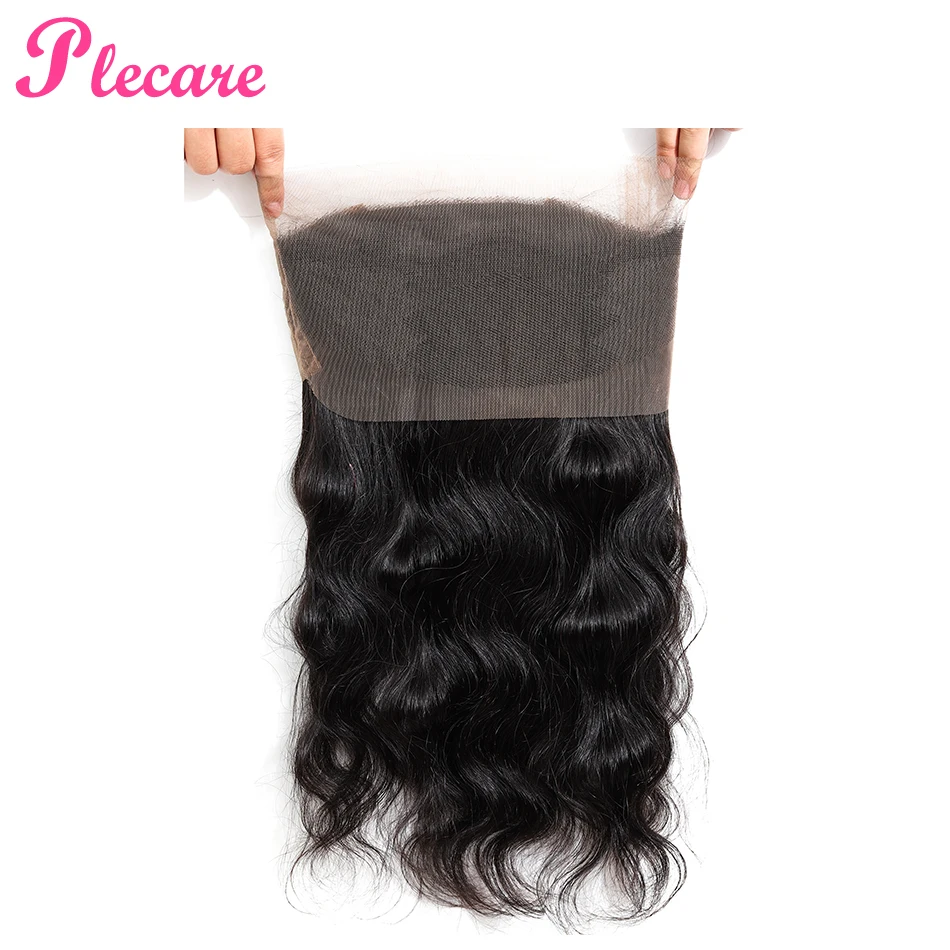 Пряди Plecare с 360 фронтальным кружевом, бразильские волнистые волосы, волнистые пряди, средний коэффициент, не Реми, натуральный цвет, 8-30 дюймов