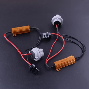 

beler 12V 2pcs 7440 T20 50W 6ohm Load Resistor Wiring Harness LED Bulb Anti Flicker Decoder Warning Canceller Universal