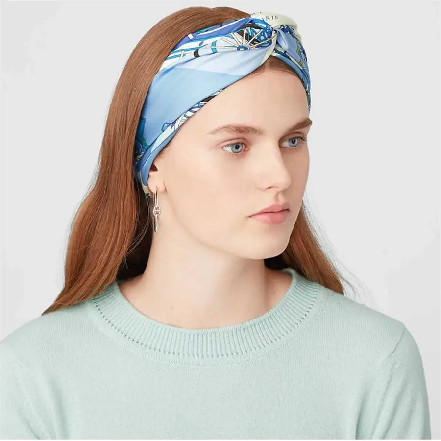 

100% Silk Scarf Shawl Large Square Hijab 90*90cm Women Head Scarves for Hair Wrapping Handmade Scarfs