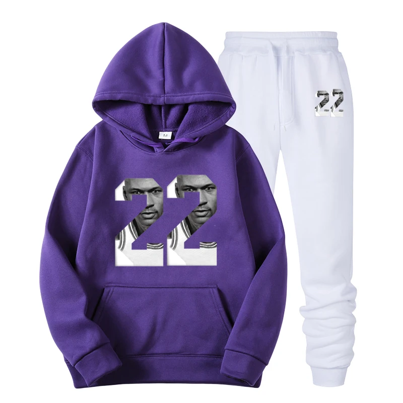 purple Брендовый спортивный костюм, мужское термобелье, мужские спортивные комплекты, флисовая Толстая Толстовка с капюшоном+ штаны, спортивный костюм, Malechandal hombre - Цвет: purple