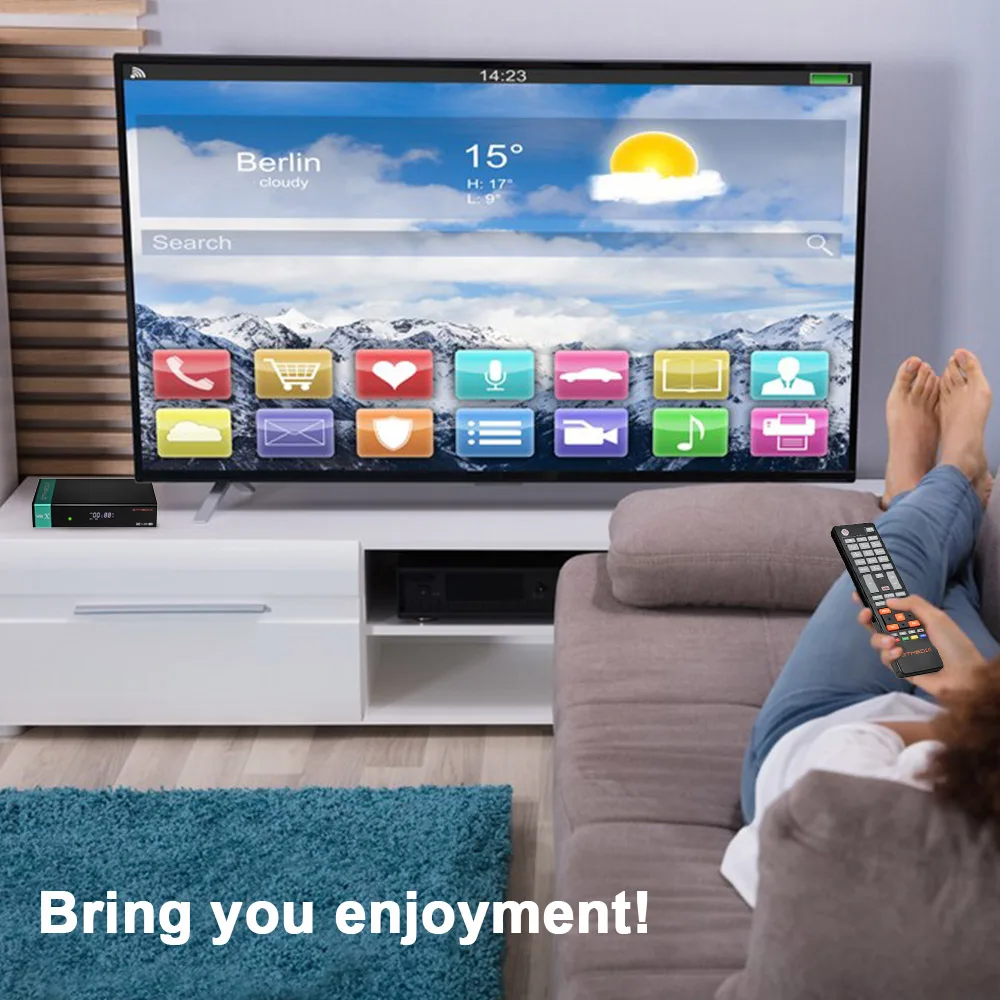 Navio da Espanha Receptor de tv por Satélite Construído em 2.4g Media Dvb-s s2 S2x Receptor Decodificador Suporta ca Cartão M3u Ccam Wifi gt V8x - - Image 5