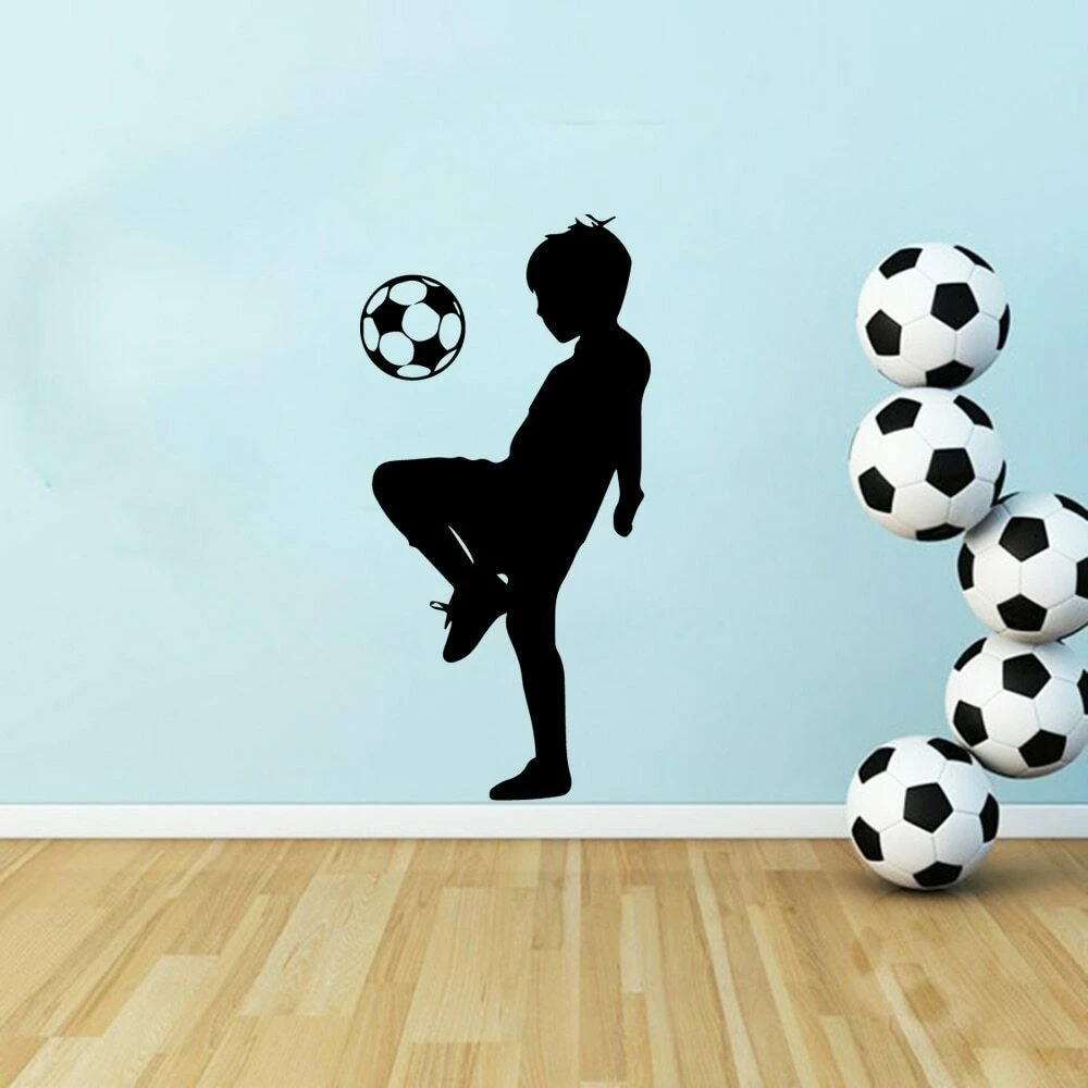 Soccer Wall Sticker Little Boy Football Sports Silhouette Home Decor Kids Bedroom Vinyl Nursery Interior Art Wall Decals Y681 Wall Stickers Aliexpress