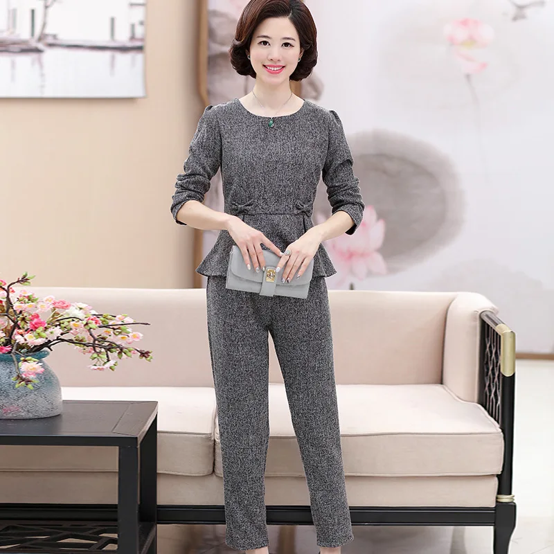 

2019 New Style Mom 30 Middle-aged Women WOMEN'S Dress 40-Year-Old 50 Spring And Autumn Middle Aged And Elderly People Clothes Fa
