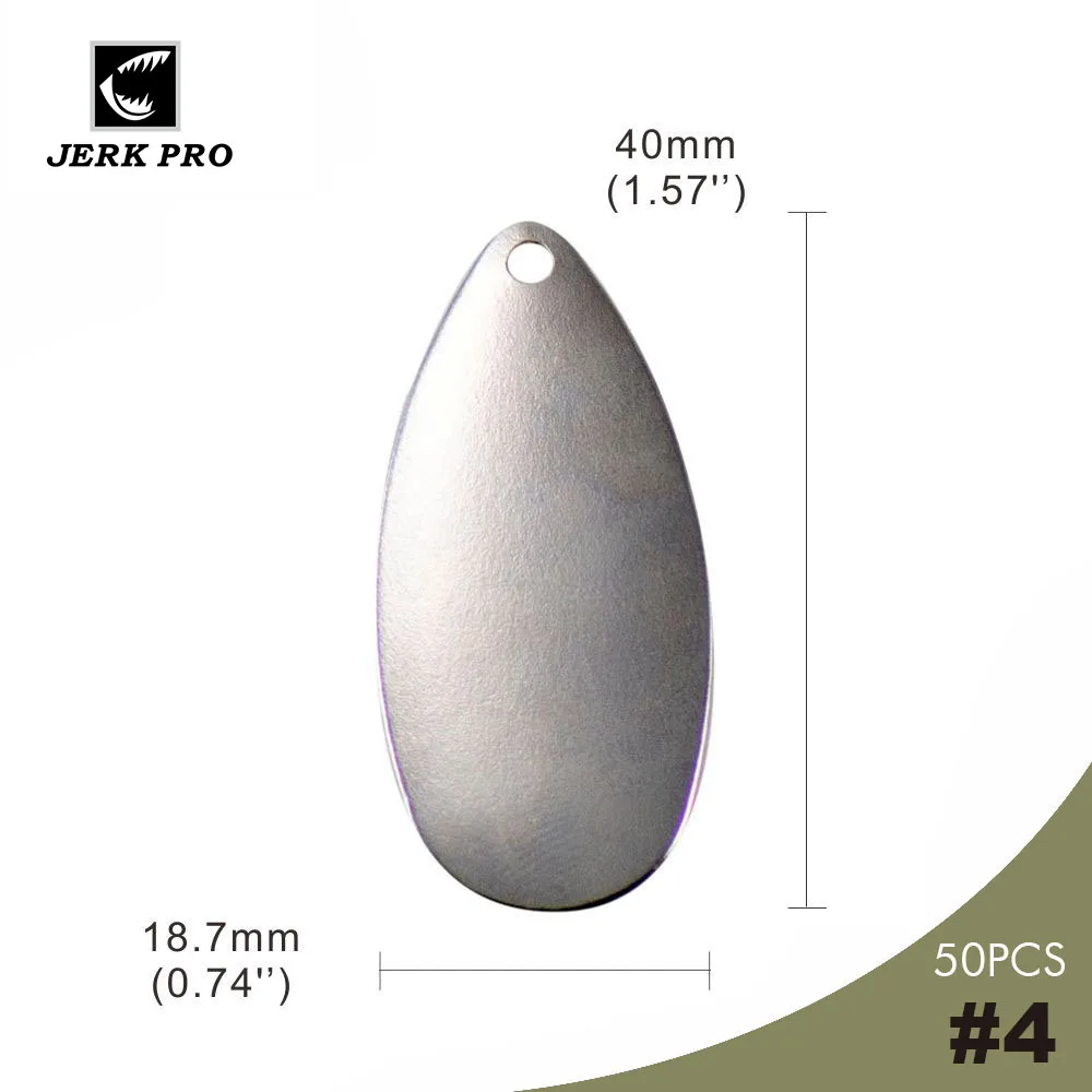 JERK PRO 10pcs Size 4 Nickel Plated Steel Smooth Indiana Spinner Blades