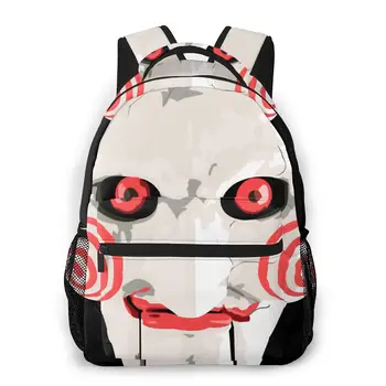 

Billy Saw Puppet Horror Movie Tobin Bell Backpack for Girls Boys Travel Rucksack Saw movie Backpacks for Teenage