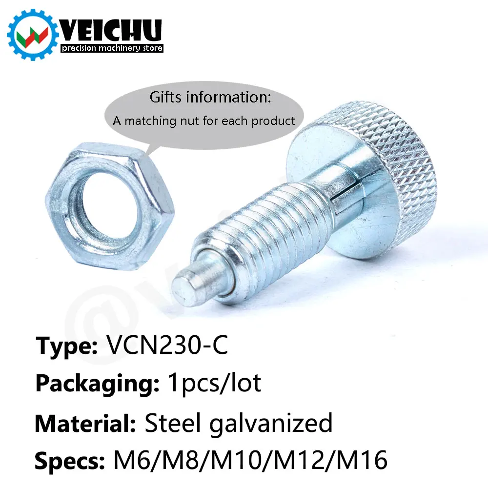 VEICHU VCN230-C Locating Fastener Spring Screw Indexing Plungers Spring Plungers With Rest Position