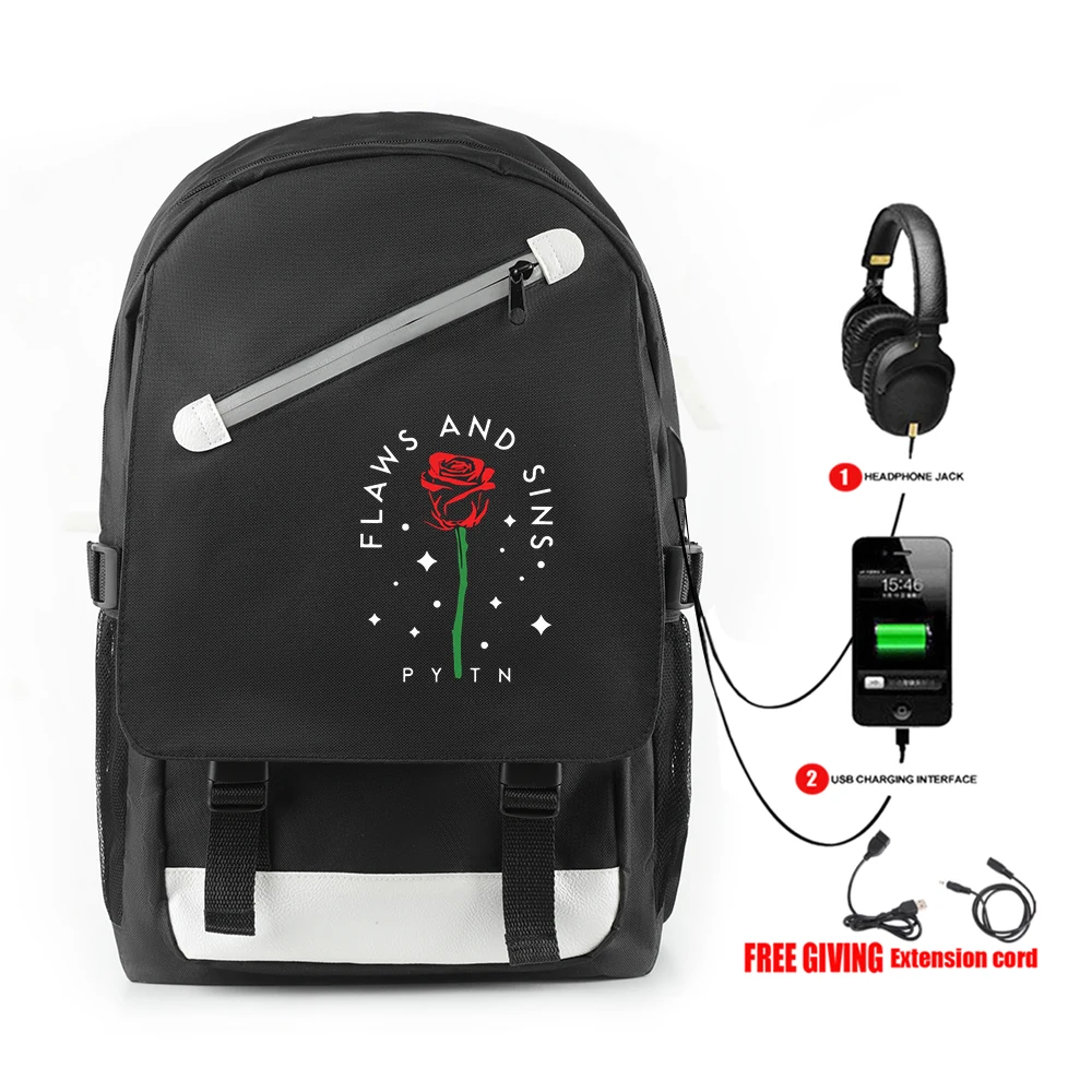 

payton moormeier PYTN fashion Kpop Backpack Fashion Harajuku Printed Shoulder with USB College School Style Hot Travel Backpack