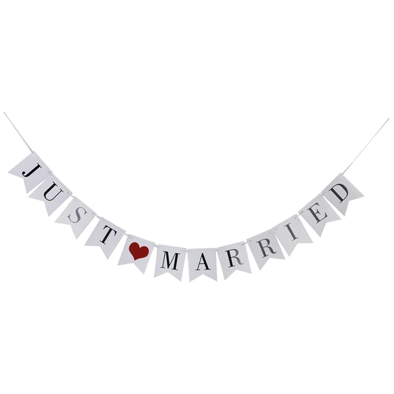 

Just Married Wedding Bride Western Party Decoration Bunting Garland Banner