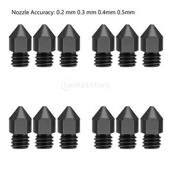 

12 Pieces MK8 3D Printer Nozzles for Ender 3/CR-10/CR-10S Pro 0.2-0.5mm