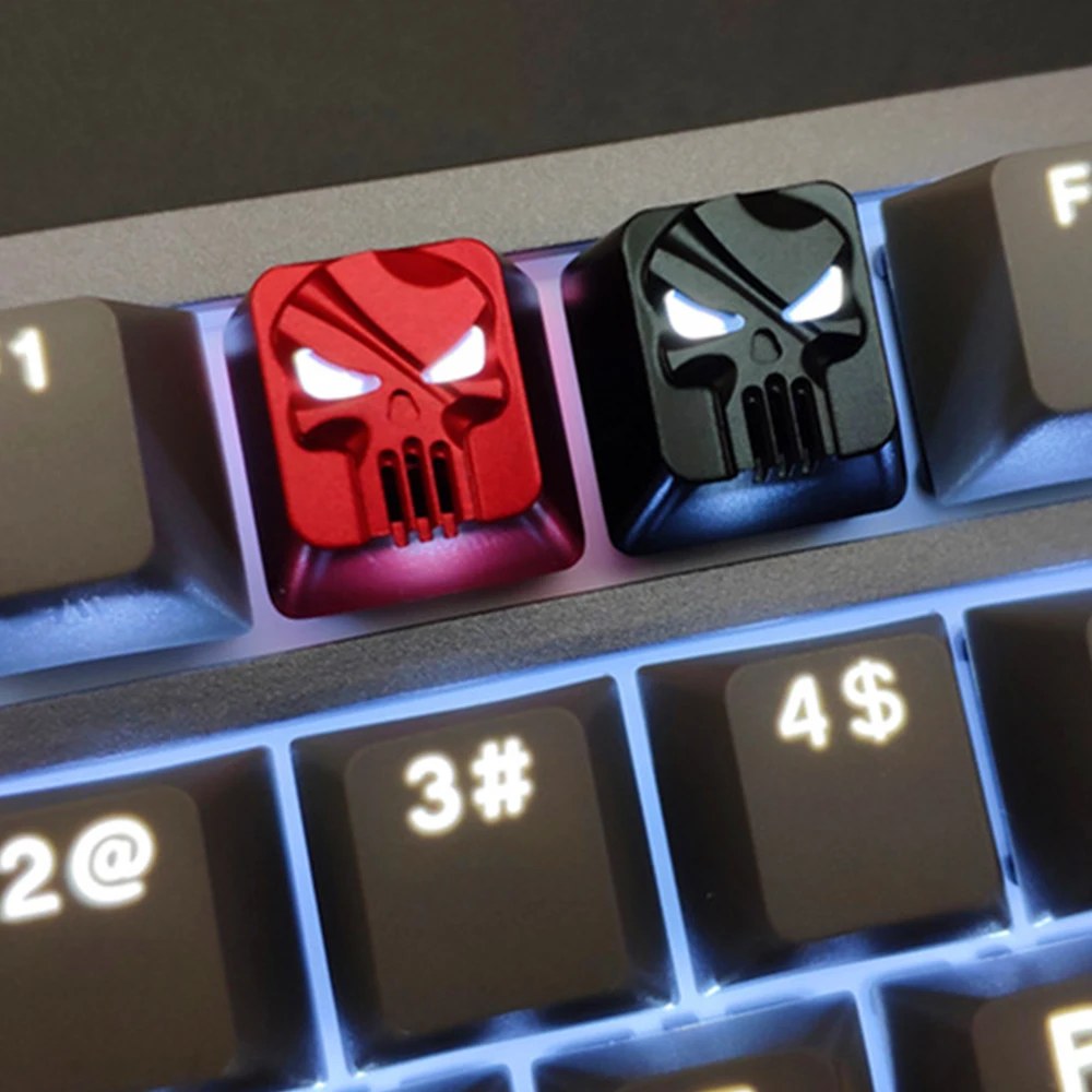 

Chastener Backlight Metal Keycaps Red Black Color ESC Cap For Cherry Mx Switch Mechanical Keyboard Aluminum Alloy