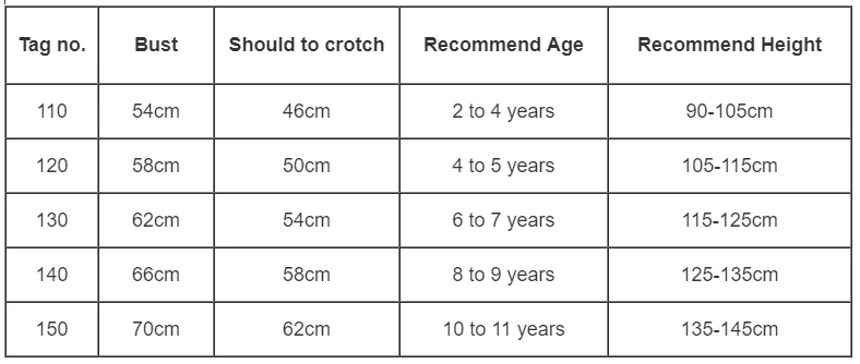 size chart