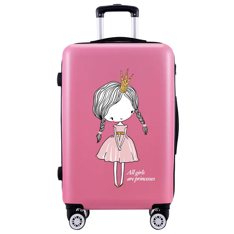 

Cute Cartoon Children's Suitcase Can Ride Boy Travel Box Girl Child Pull Pole Box 20 Inch Small Student