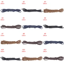 2 пары Длина 100/120/140 см из вощеного хлопка круглые шнурки для ботинок кожаные Водонепроницаемый шнурки Для мужчин ботинки martin шнурки шнурке