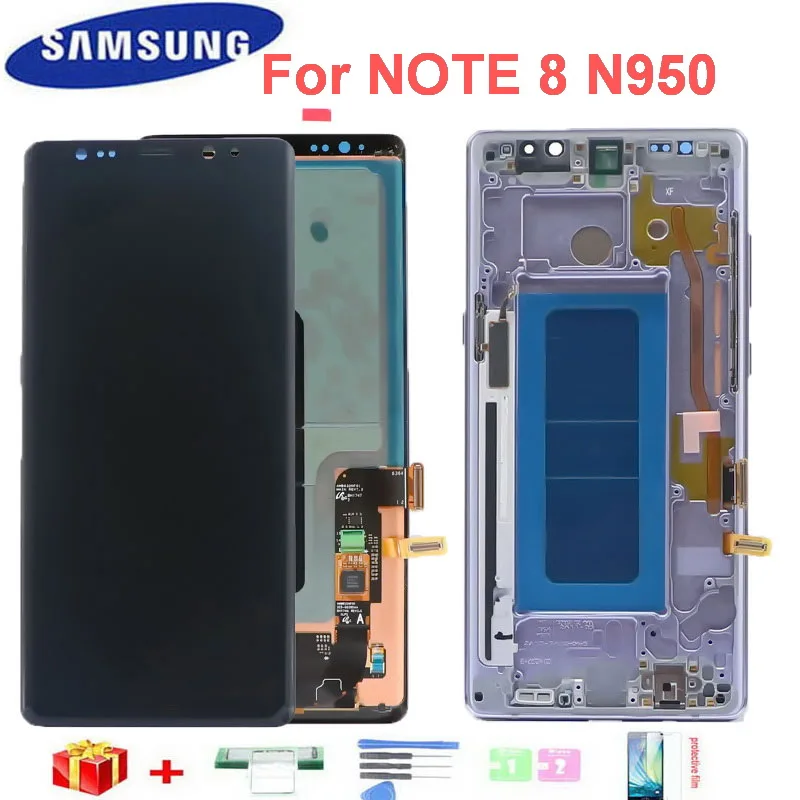 Оригинальный 6 3 Note 8 AMOLED ЖК дисплей для Samsung Galaxy NOTE N950 N950F с сенсорным экраном оцифровки битых пикселей|Экраны