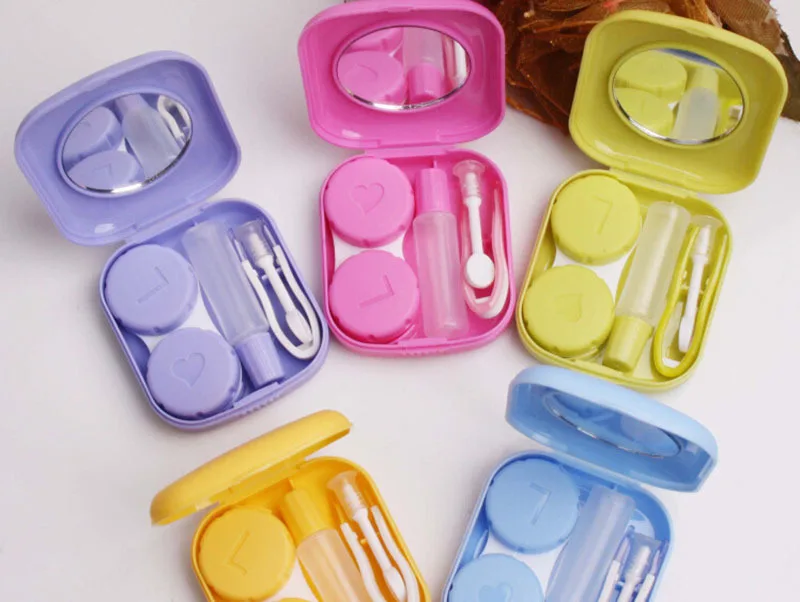 Travel Kit Easy Carry Mirror Container Holder Professional Pocket Mini Contact Lens Case Eyewear Accessories