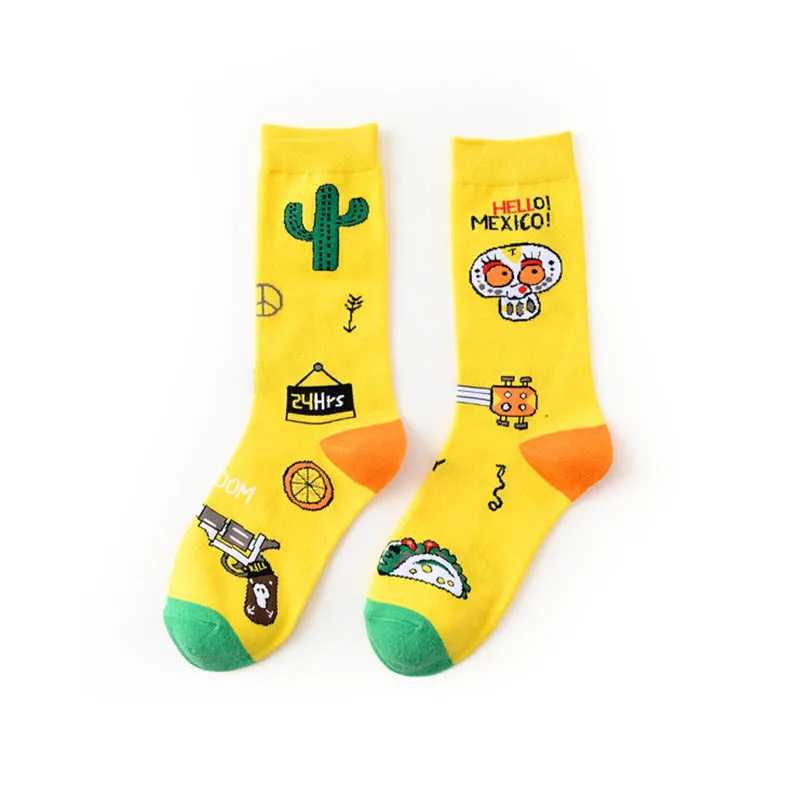 Креативные высококачественные модные женские носки в стиле Харадзюку каваи, забавные носки с изображением молочной еды, клубники и животных, милые носки - Цвет: 8
