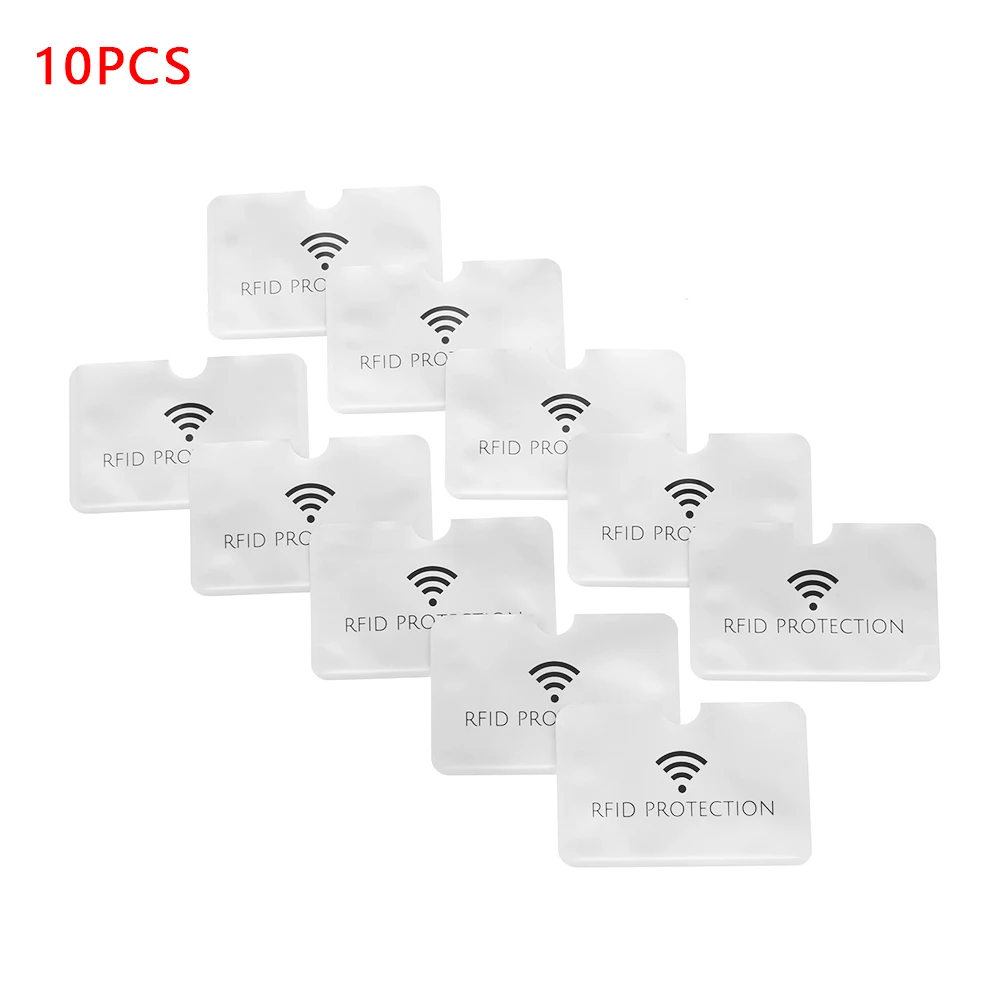 10 шт. Анти Rfid ID держатель для карт Серебряный лазер алюминиевый кошелек Блокировка ридер замок банковский Чехол для карт Чехлы для кредитных карт - Цвет: 10pcs-A