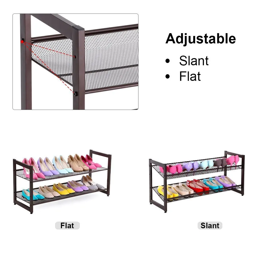 

2-layer Iron Oblique Plane Shoe Rack Chromeplate Suitable to Put and Display Different Types of Shoes