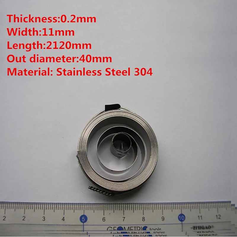 1PCS Wholesale Customized Small Flat Wire Stainless Steel Constant Force Torsion Coil Spiral Spring 0.2*11*2120mm | Обустройство дома
