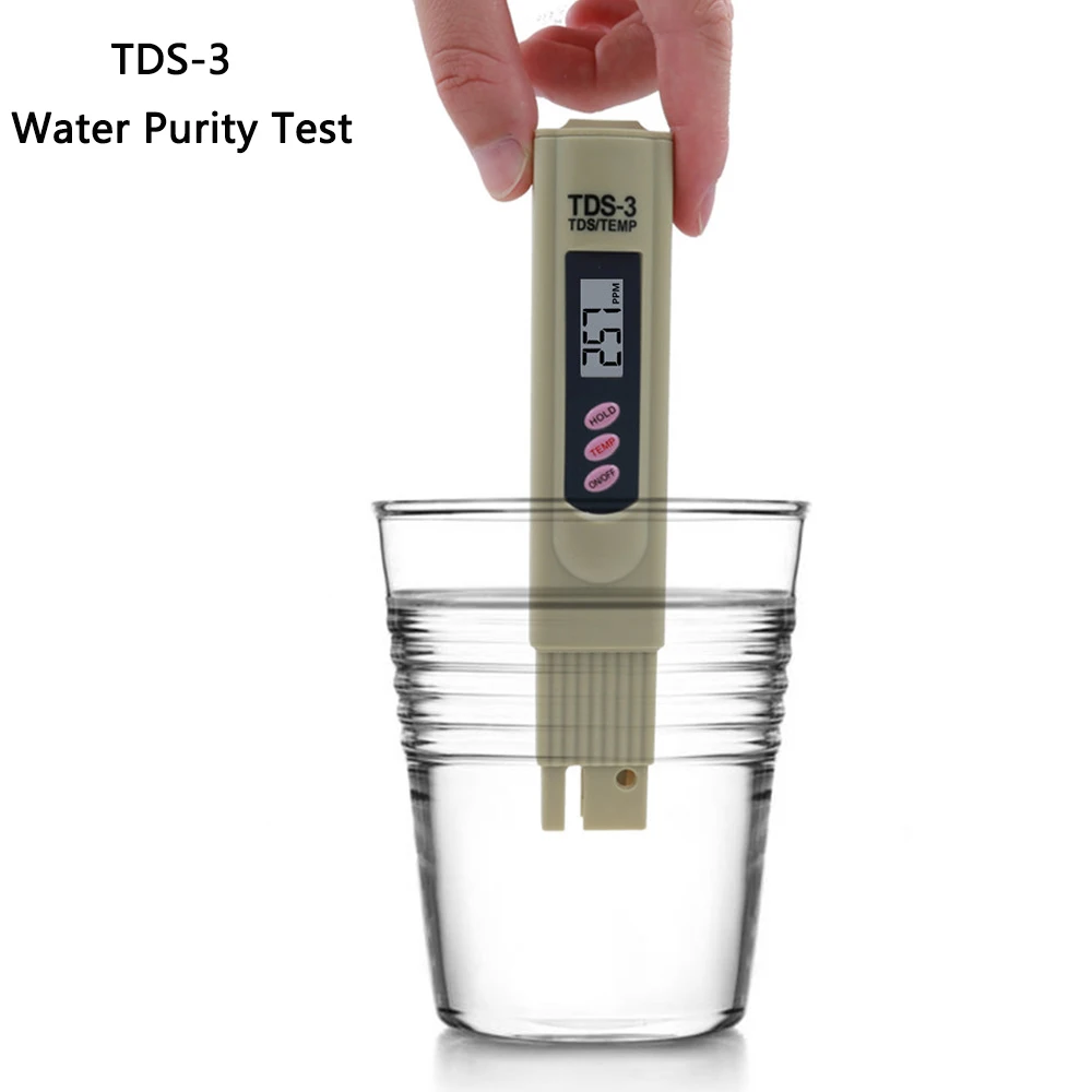 TDS-3-medidor de temperatura TDS 2 en 1, 0-9990 ppm, TDS, Monitor de calidad del agua, Analizador de pureza, calibración automática para acuarios de piscina
