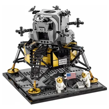 

New The Apollo 11 Lunar Lander Model Building Blocks DIY Nternational Space Station Education Bricks Toys Gift For Children
