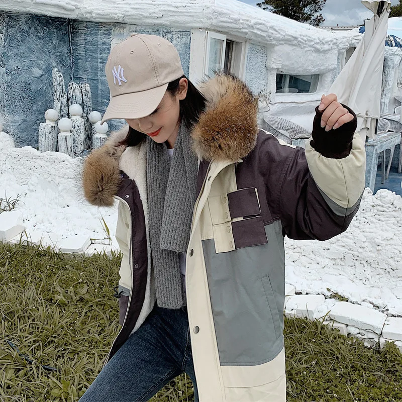 

Photo Shoot Couples 2019 New Style Casual down Jacket Women's Korean-style Workwear plus Wool Outdoor Cold Protective Clothing M